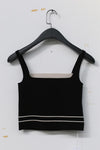 SWAYING/KNIT striped decorative suspender vest SW23SS1T12